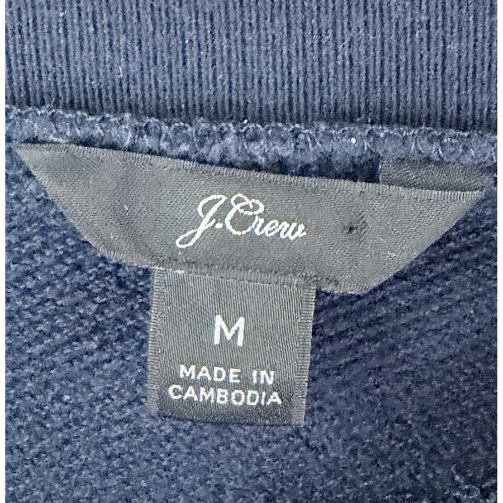 J Crew Apres Sweater Medium Navy Le Ski Oui Oui Graphic Ski Chalet Cottagecore - Picture 4 of 12